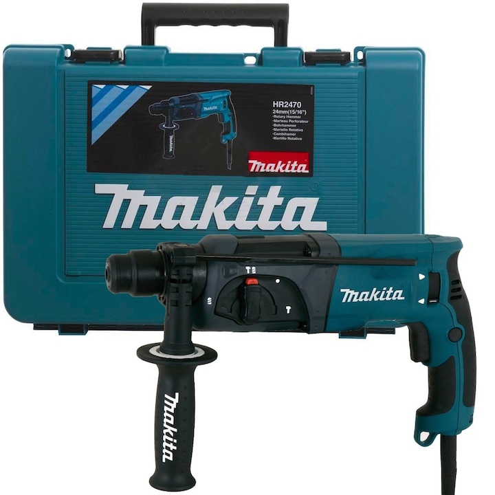 Reducere  RESIGILAT: Ciocan rotopercutor Makita HR2470, 780W, 2.4J, 1100rpm, mandrina SDS-Plus, 3 functii