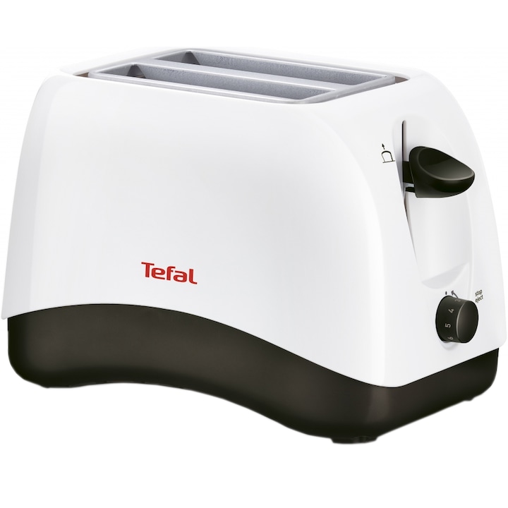 Reducere  RESIGILAT: Prajitor de paine Tefal TT130130, 850 W, 2 felii, 7 trepte, functie decongelare tavita firimituri, alb