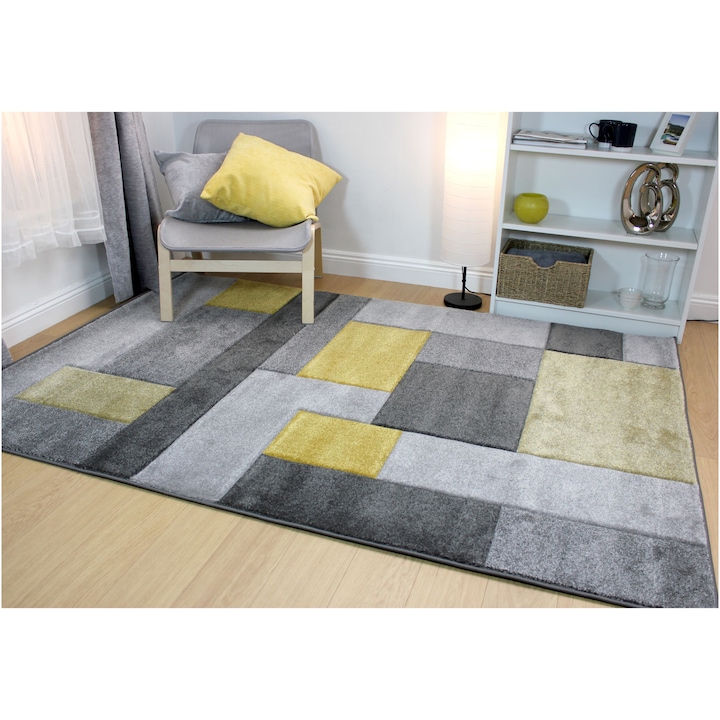 Reducere  RESIGILAT: Covor dreptunghiular Flair Rugs Cosmos, 80 x 150 cm, 2600 g/m², 100% Polipropilena, Ocru