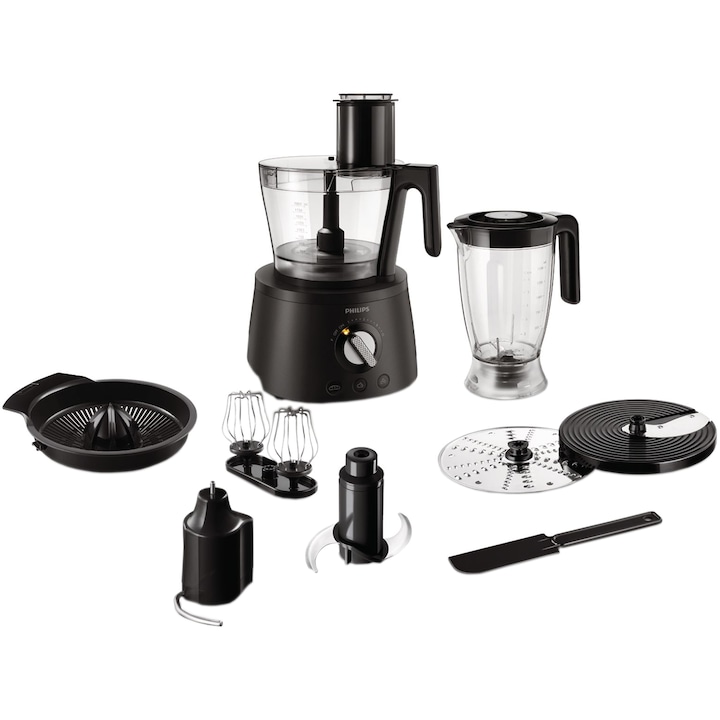 Reducere  RESIGILAT: Robot de bucatarie PHILIPS Avance Collection HR7776/90, 1300W, bol 2.4 l, blender 1.5 l, 12 viteze + Pulse, negru