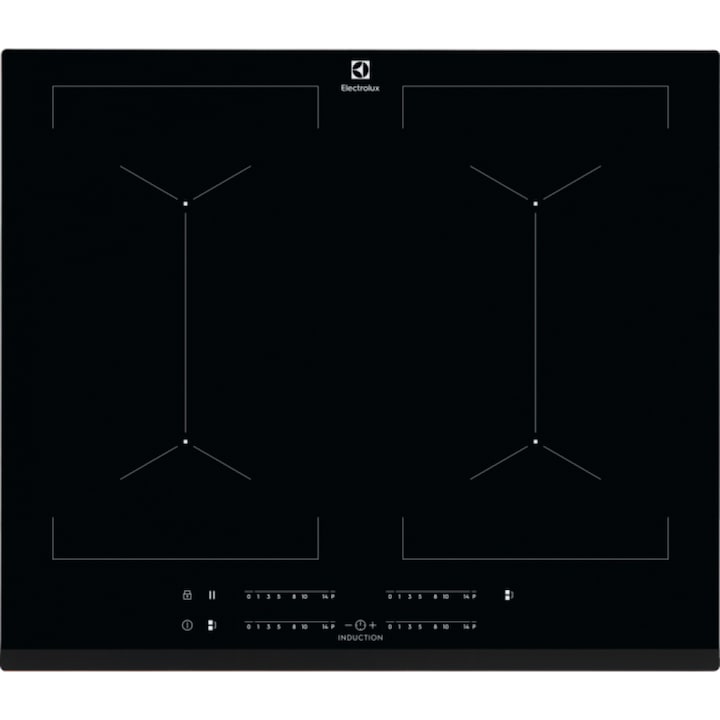 Reducere  RESIGILAT: Plita incorporabila Electrolux EIV644, Inductie, 4 zone de gatit, DoubleBridge, PowerBoost, Timer, Control touch, 60 cm, Sticla neagra