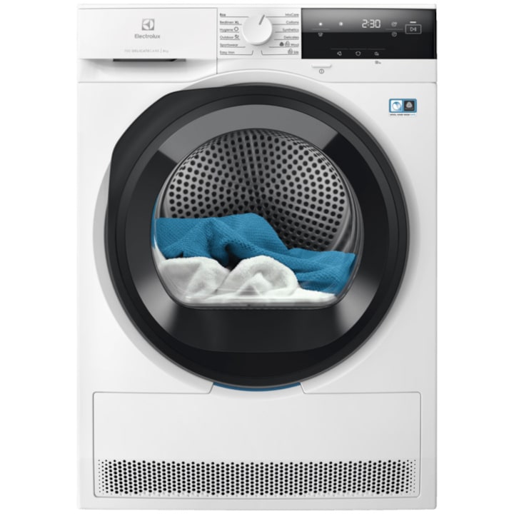 Reducere  RESIGILAT: Uscator de rufe Electrolux EW7D385AE, Pompa de caldura, 8 kg, Clasa A+++, Sistem uscare DelicateCare + Sensicare, Motor Inverter, Iluminare interioara tambur, Usa reversibila, Alb