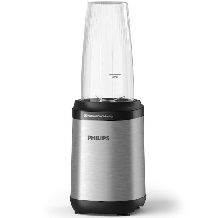 Reducere  RESIGILAT: Blender Philips HR2764/00 Seria 5000, 800 W, Tehnologia si lame ProBlend Plus, Lame detasabile, Pahar de 700 ml cu capac, Design compact, negru/argintiu