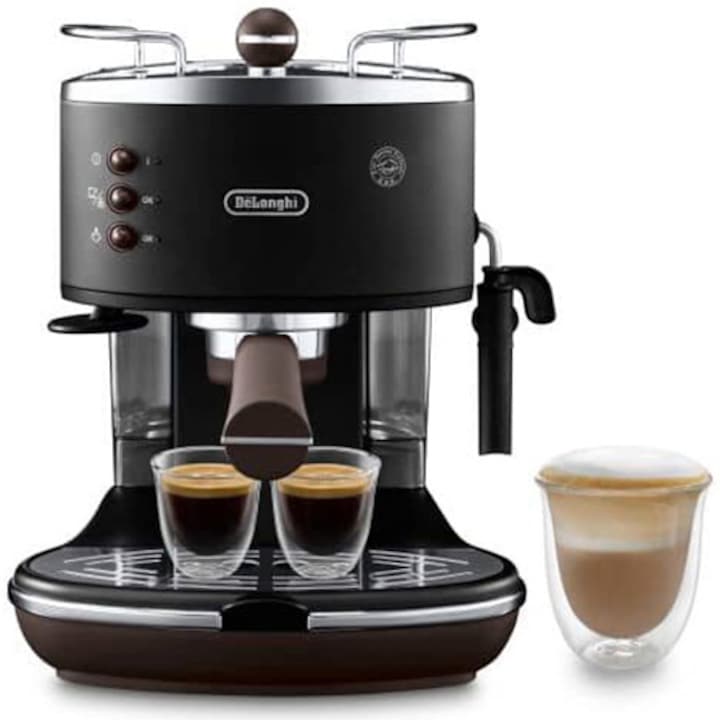 Reducere  RESIGILAT: Espressor manual De’Longhi Vintage ECOV311.BK, 15 bari, Sistem Cappuccino, Negru