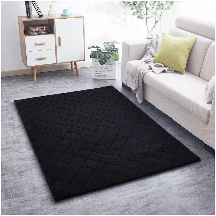 Reducere  RESIGILAT: Covor dreptunghiular blanita Heinner Home Lavi, 200 x 300 cm, 1550 g/m², 100% Poliester, negru