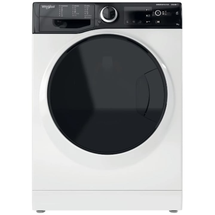 Reducere  RESIGILAT: Masina de spalat rufe Slim Whirlpool WRSB7259DEU, 7 kg, 1200 rpm, Clasa B, Motor Inverter, Display Big digital, Negru