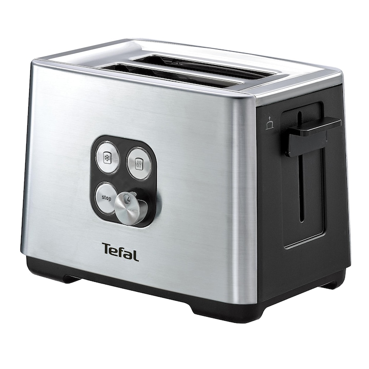 Reducere  RESIGILAT: Prajitor de paine Tefal TT420D30, 900W, Functie de dezghetare si reincalzire, 7 niveluri, Inox/Negru