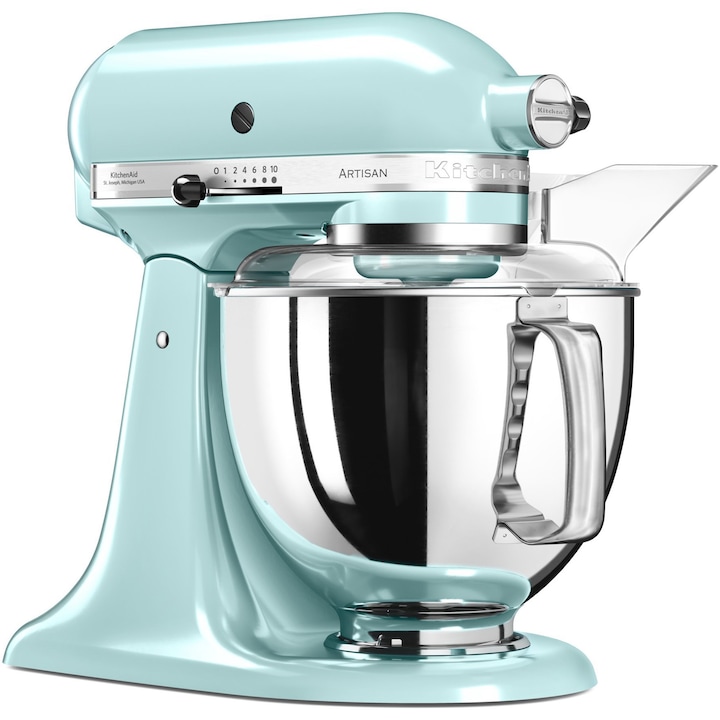 Reducere  RESIGILAT: Mixer cu bol KitchenAid Artisan 5KSM175PSEIC, 300W, 4.8L, Ice Blue