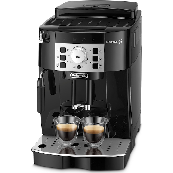 Reducere  RESIGILAT: Espressor automat De’Longhi Magnifica S ECAM 22.112.B, 1450 W, 5 tipuri de bauturi, 15 bari, Sistem manual de spumare, Rasnita cu 13 setari, Negru