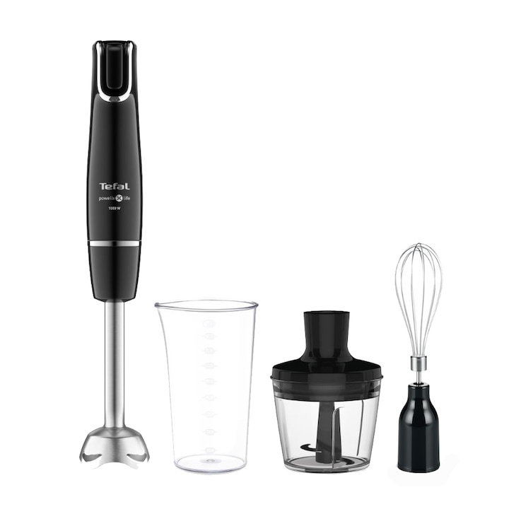 Reducere  RESIGILAT: Mixer vertical Tefal InfinyForce 3 in 1 HB943838, 1000W, tocator 500ml, pahar 800ml, tel, controlul treptelor de viteza