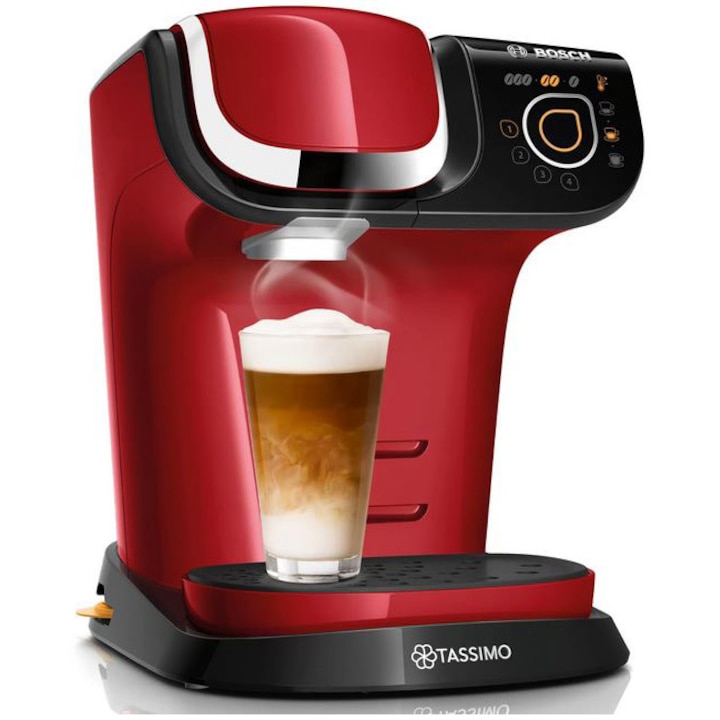 Reducere  RESIGILAT: Espressor Bosch Tassimo MY WAY TAS6503, 1500W, 1.3 L, T-Disc, Tehnologie INTELLIBREW, 4 setari de memorie, capsule, Rosu