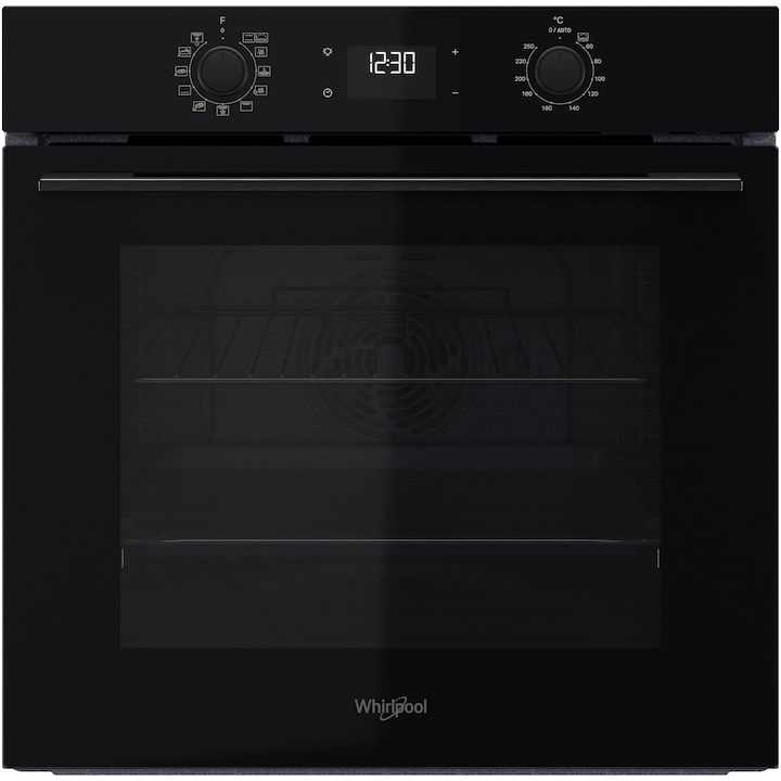 Reducere  RESIGILAT: Cuptor incorporabil Whirlpool OMK58CU1SB, Electric, Multifunctional, 71 l, Autocuratare catalitica, Display, Clasa A+, Negru