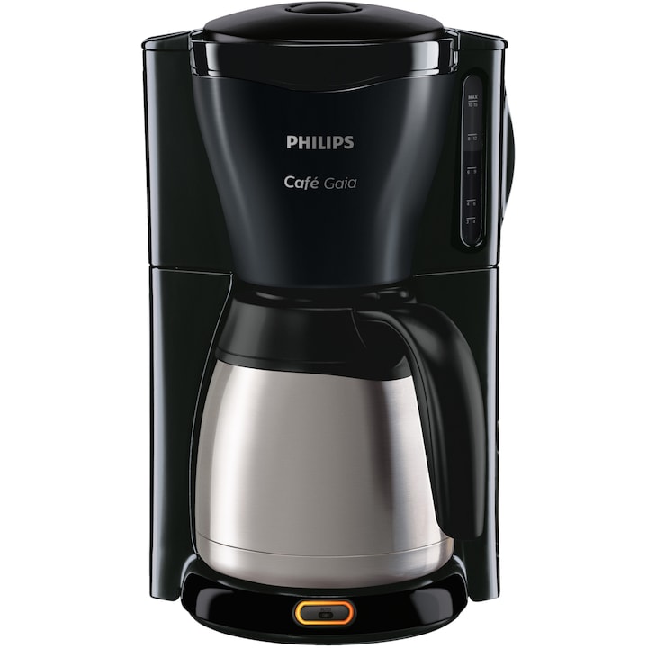 Reducere  RESIGILAT: Cafetiera Philips Gaia HD7544/20, 1000 W, 1.2 l, vas termorezistent din otel inoxidabil, sistem anti-picurare, negru