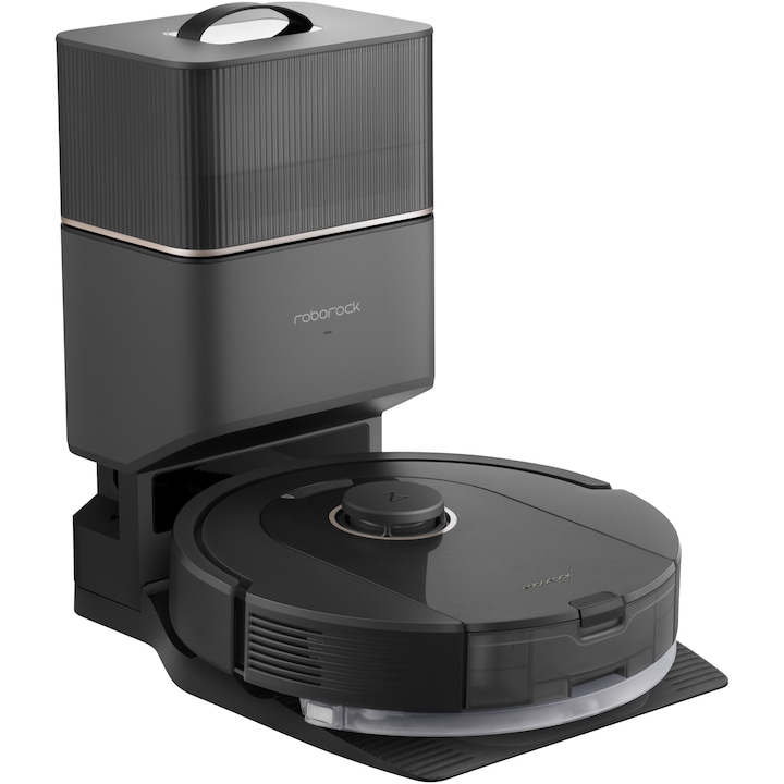 Reducere  RESIGILAT: Robot de aspirare Roborock Q5 PRO+ Q5PRP52-00, aspirator&mop&statie inteligenta de golire automata, 59 W, 5500 Pa, autonomie 180 min, mapare 3D, 5200 mAh, LiDAR, recipient praf 770 ml, negru