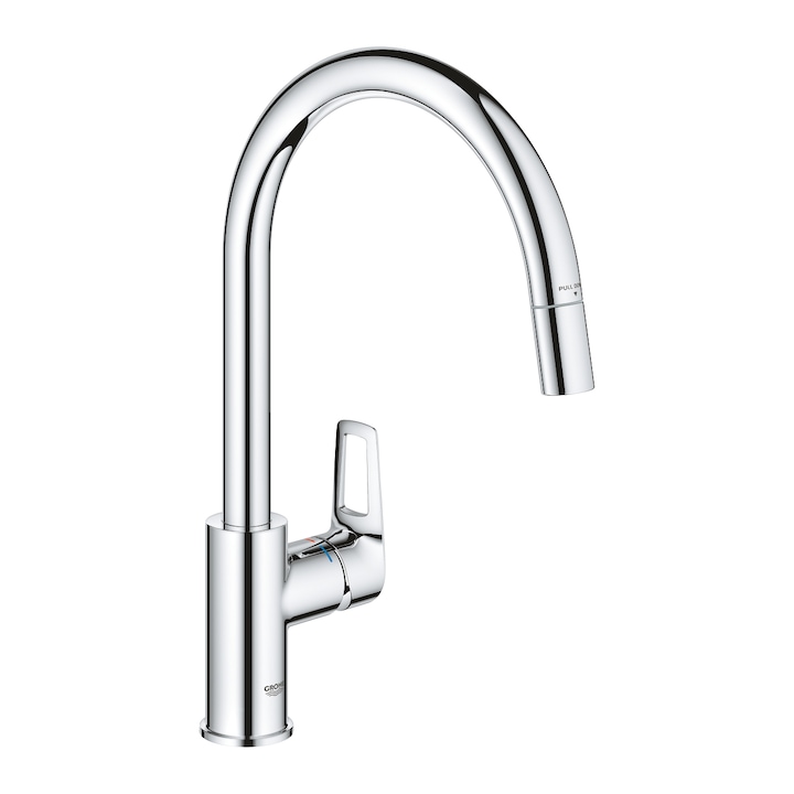 Reducere  RESIGILAT: Baterie bucatarie Grohe Bauloop 30543000, 3/8”, inalta, tip C, dus extractabil, crom