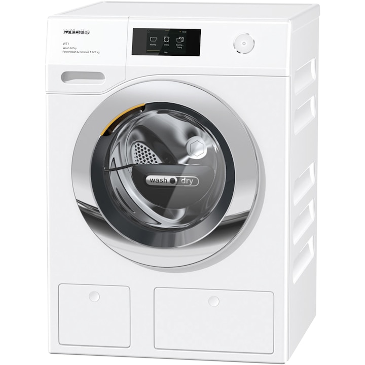 Reducere  RESIGILAT: Masina de spalat rufe cu uscator Miele WTR870WPM, Spalare 8 kg, Uscare 5 kg, 1600 rpm, Clasa A, TwinDos, QuickPower, Alb