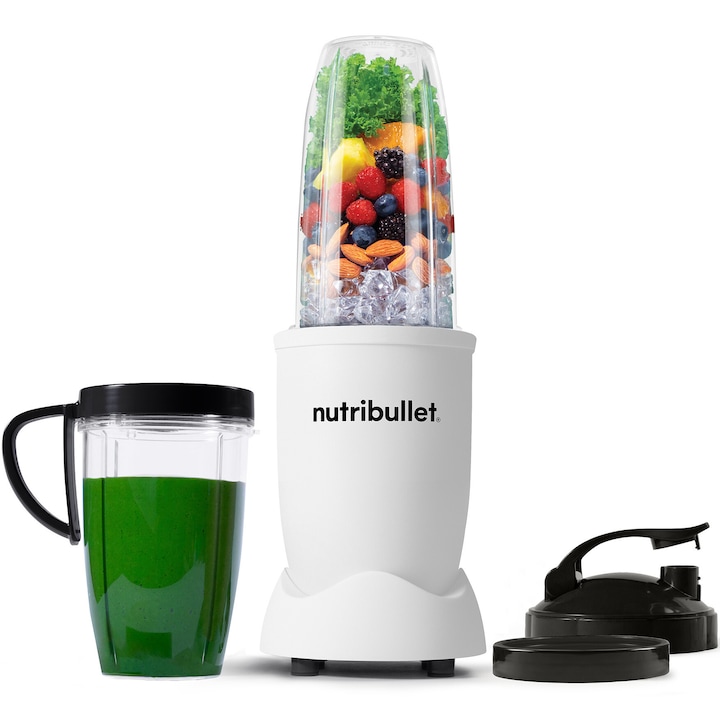 Reducere  RESIGILAT: Blender Nutribullet Pro NB907MAW, 900 W, 1 viteza, 5 accesorii, alb