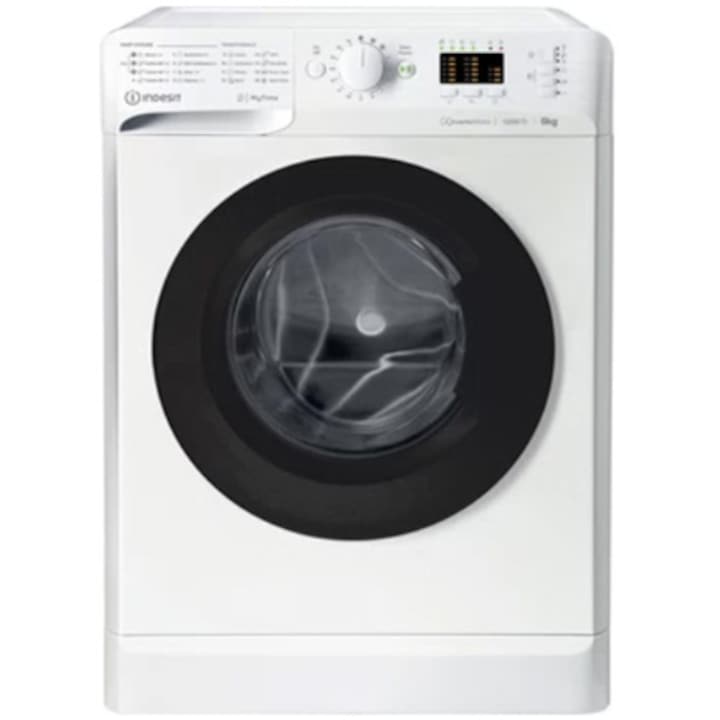 Reducere  RESIGILAT: Masina de spalat rufe Slim Indesit New MyTime MTWSA61294WKEE, 6 kg, 1200 rpm, Clasa C, Fast Cycles, Motor Inverter, Display LED, Alb