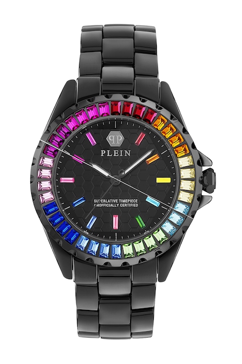 Reducere  RESIGILAT: Philipp Plein – Ceas quartz cu cristale, Negru