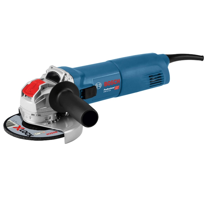 Reducere  RESIGILAT: Polizor unghiular Bosch Professional X-Lock GWX 14-125, 1400 W, 11.000 RPM, 125 mm diametru disc, maner auxiliar, aparatoare de protectie