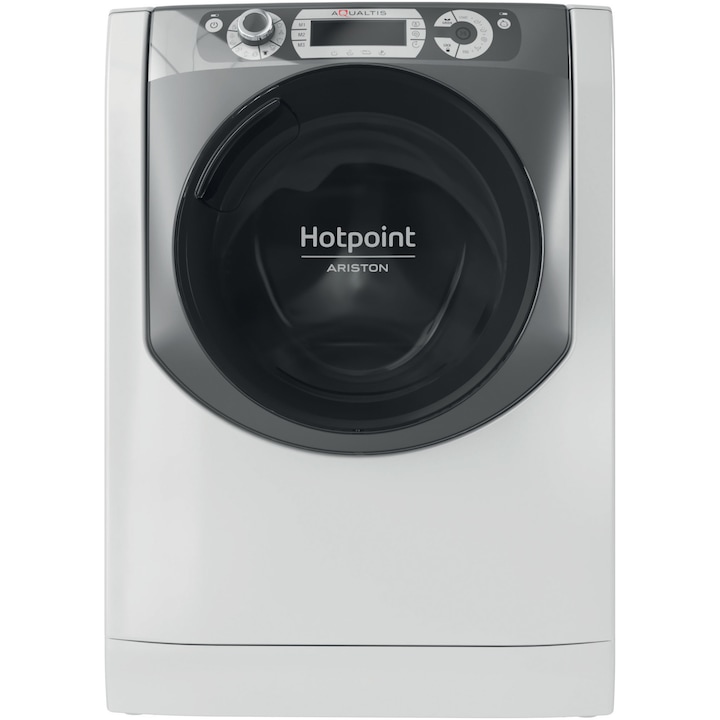 Reducere  RESIGILAT: Masina de spalat rufe slim Hotpoint AQS73D28SEUBN, 7 kg, 1200 RPM, Clasa D, Motor Inverter, Display LCD, Alb