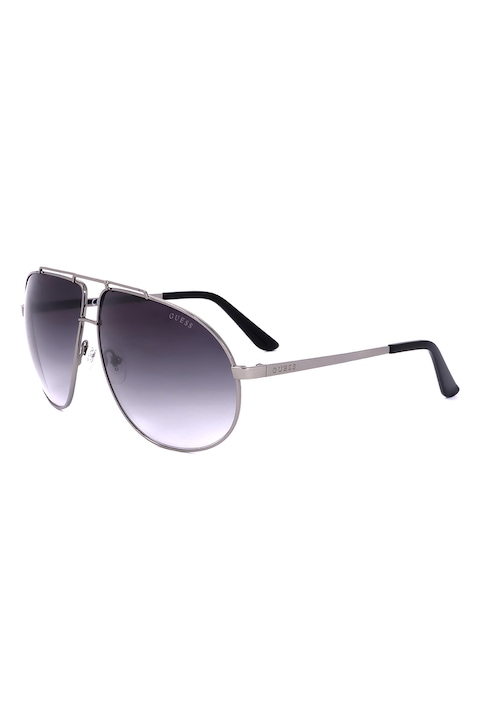 Reducere  RESIGILAT: GUESS – Ochelari de soare aviator unisex cu lentile in degrade, Argintiu inchis, 64-10-135