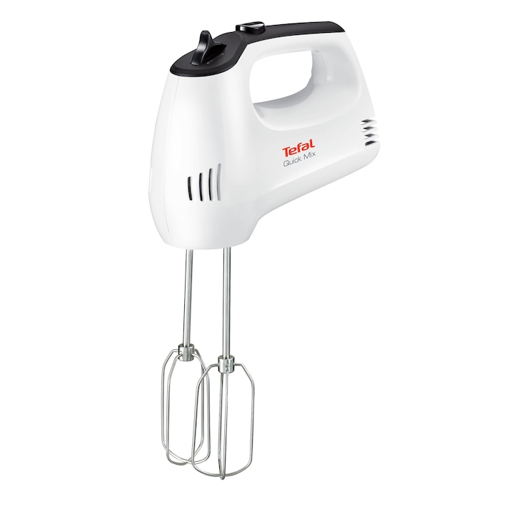 Reducere  RESIGILAT: Mixer de mana Tefal Quick Mix HT310138, 300W, 5 viteze, functie Turbo, 2 accesorii pentru aluat, 2 teluri, Alb