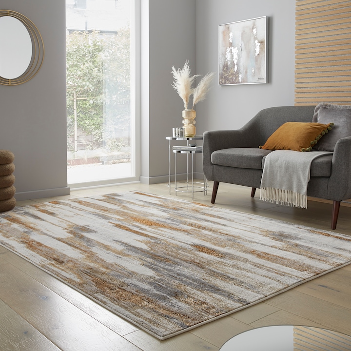 Reducere  RESIGILAT: Covor dreptunghiular Flair Rugs Gleam, 160 x 230 cm, 2600 g/m², 60% Polipropilena, 40% Poliester, Auriu