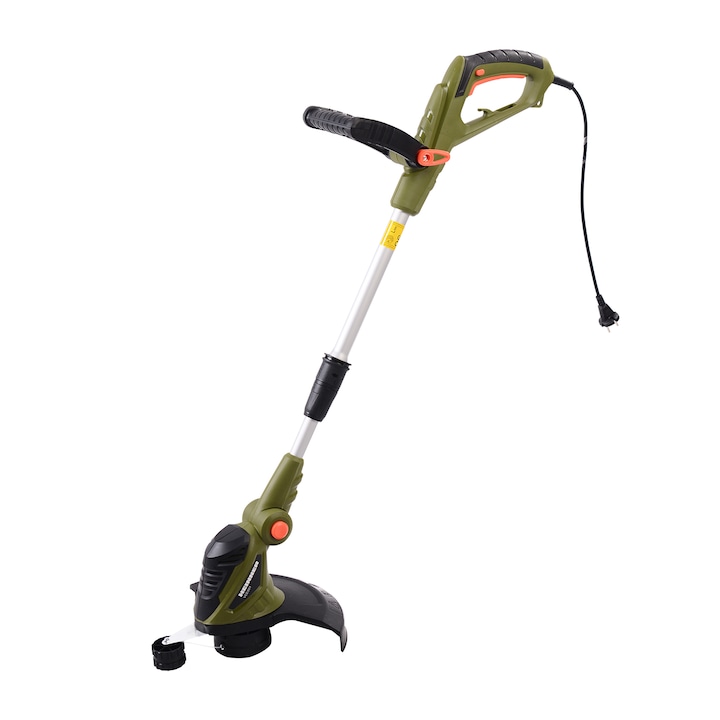 Reducere  RESIGILAT: Trimmer de tuns gazon/iarba electric Heinner VCE001, putere 550 W, 10.000 RPM, 30 cm diametru lucru, 1.6 mm diametru fir, ax telescopic cu rotire la 180 grade