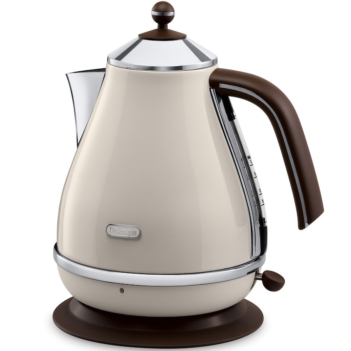 Reducere  RESIGILAT: Fierbator De’Longhi Icona Vintage KBOV2001.BG, 2000 W, 1.7 l, Baza pivotanta, Crem