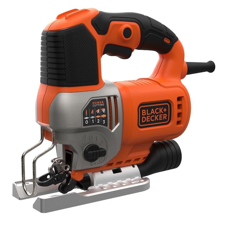 Reducere  RESIGILAT: Fierastrau pendular Black & Decker BES610K-QS, 650 W, 220 V, 3000 curse/min, 90 mm adancime maxima taiere, 2 m lungima cablu