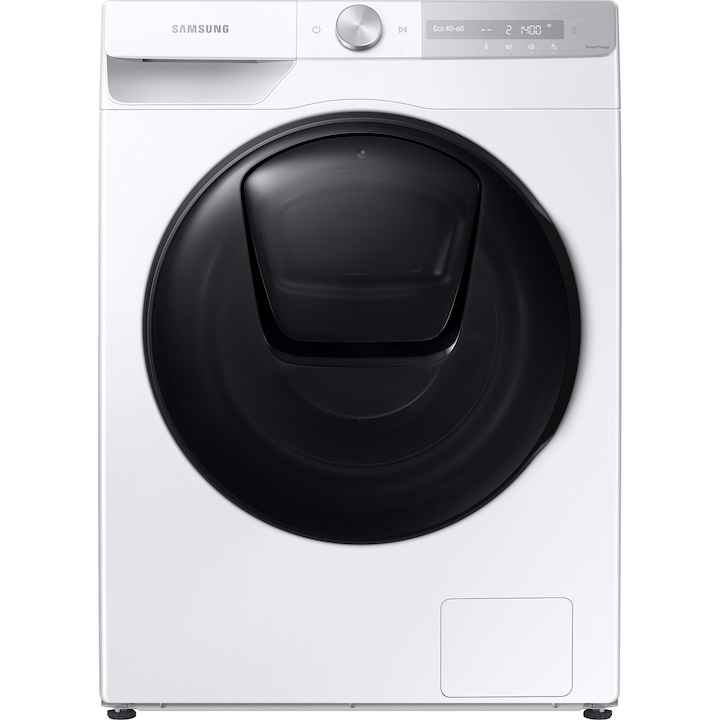 Reducere  RESIGILAT: Masina de spalat rufe cu uscator Samsung WD90T754DBH/S7, Spalare 9 kg, Uscare 6 kg, 1400 RPM, Clasa B, Quick Bubble, AI Control, Add Wash, Super Speed 39, Steam, Motor Digital Inverter, Wifi, Smart Control, Alb