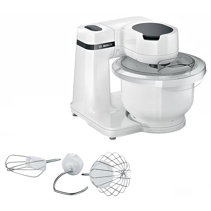 Reducere  RESIGILAT: Robot de bucatarie Bosch MUMS2AW00, 700 W, 4 viteze, bol 3.8 l, Mixare planetara 3D, Alb