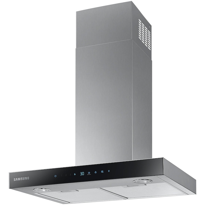 Reducere  RESIGILAT: Hota incorporabila decorativa Samsung NK24N5703BS/UR, Putere de absorbite 722 mc/h, Power Ventilation System, Auto conectivity, Lumina LED, 60 cm, Negru/Inox