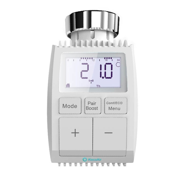 Reducere  RESIGILAT: Cap termostat pentru calorifer AlecoAir SMART HA-08 THERMO, ChildLock, ZigBee