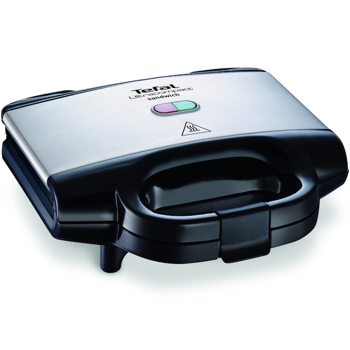 Reducere  RESIGILAT: Sandwich-maker Tefal SM157236, 700W, maner izolat, sistem de blocare, invelis antiaderent, Negru