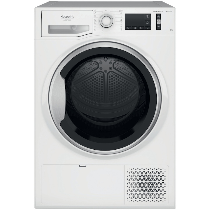 Reducere  RESIGILAT: Uscator de rufe Hotpoint Natis Reload NTM1182SKEU, Pompa de caldura, 8 kg, Clasa A++, Motor Inverter, Active Care, Display digital, Alb