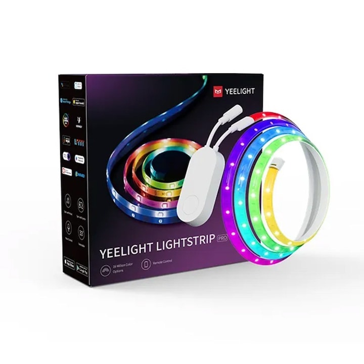 Reducere  RESIGILAT: Banda LED RGB inteligenta Yeelight Lightstrip Pro YLDD005, Wi-Fi, sicronizare jocuri PC si muzica, compatibil Razer Chroma™, control vocal, 5.1W, 2m