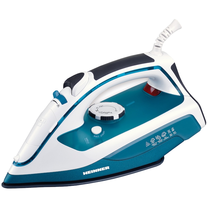 Reducere  RESIGILAT: Fier de calcat Heinner HIS-2400TQ, 2400 W, Talpa ceramica, Turquoise