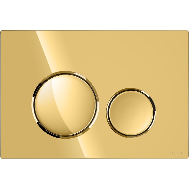 Reducere  RESIGILAT: Clapeta actionare rezervor WC incastrat Cersanit Button Luna, pentru sistemele incastrate Aqua si System (K97-524; K97-526; K97-525), compatibil cu Fresh System, Gold Gloss