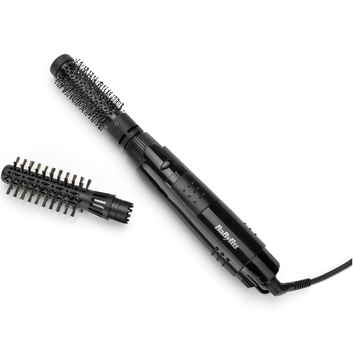 Reducere  RESIGILAT: Perie cu aer cald Babyliss Smooth Shape Airstyler AS86E, ionizare, invelis ceramic, 2 capete, negru