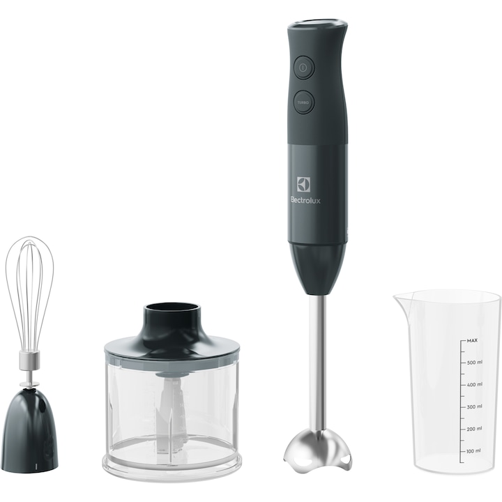 Reducere  RESIGILAT: Mixer vertical Electrolux E4HB1-6GG, 600W, chopper, tel, pahar gradat, viteza variabila, gri inchis