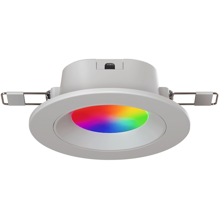 Reducere  RESIGILAT: Spot LED RGBCW inteligente Nanoleaf Essentials Smart Downlight Matter, Bluetooth & Thread, 6W, 450 lm, lumina alba si colorata (2700–6500K), control vocal