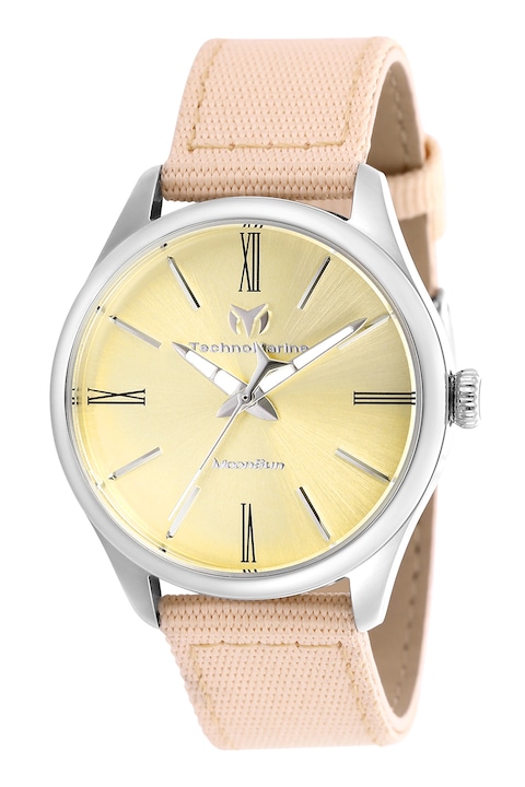 Reducere  RESIGILAT: TechnoMarine – Ceas quartz cu logo pe cadran, Galben