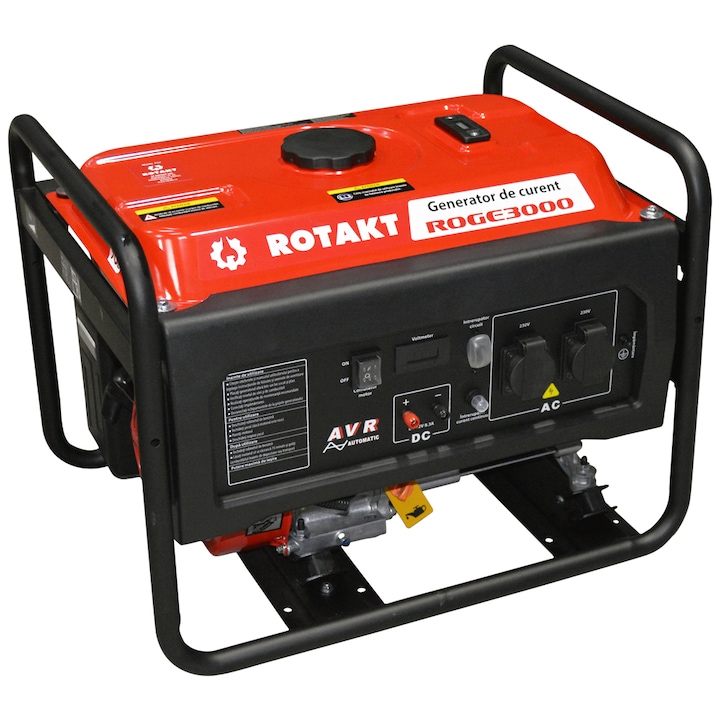 Reducere  RESIGILAT: Generator curent electric Rotakt ROGE3000, 3000 W, 7 CP, 212 CC, 4 timpi, 2 x 230 V, 16 A, 11 h autonomie maxima