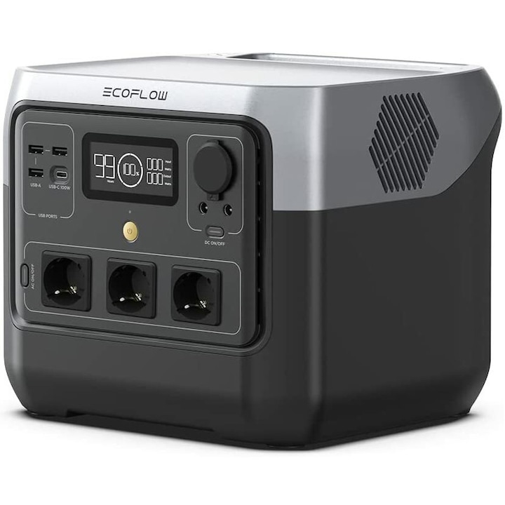 Reducere  RESIGILAT: Statie de incarcare portabila EcoFlow Power Station River 2 Pro, 768 Wh, 4 X 800W, Wi-Fi, Bluetooth, iesire USB-A, AC, USB-C