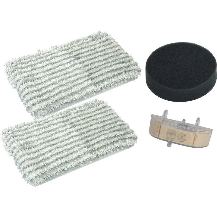 Reducere  RESIGILAT: Kit filtre Rowenta ZR005801, 1 filtru de spuma, 2 mopuri din microfibra, 1 cartus anticalcar, compatibil cu gama de aspiratoare cu abur Clean & Steam RY75xx