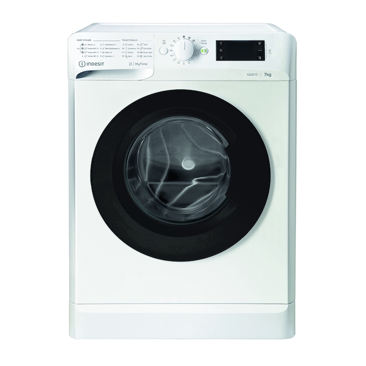 Reducere  RESIGILAT: Masina de spalat rufe Indesit MTWE 71252 WK EE, 1200 RPM, 7 kg, Clasa E, (clasificare energetica veche Clasa A+++)