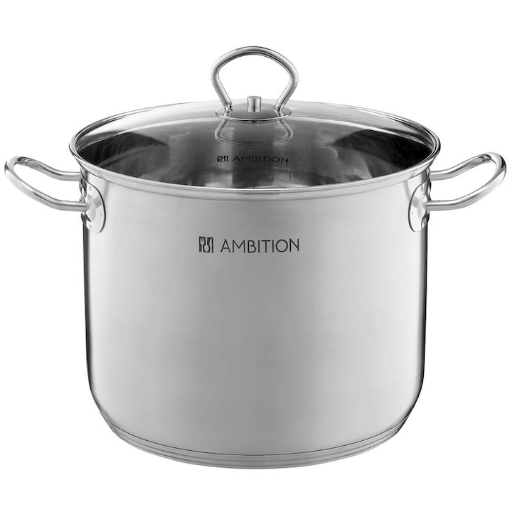 Reducere  RESIGILAT: Oala inalta cu capac sticla Ambition Acero, inox, 32 cm, 19 L