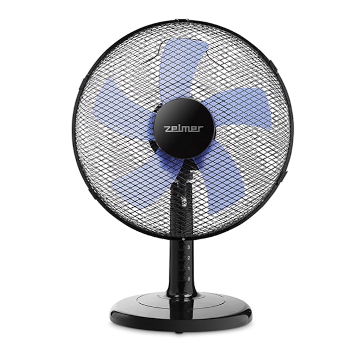 Reducere  RESIGILAT: Ventilator de birou Zelmer ZTF0300, 45 W, 30 cm diametru, 3 trepte viteza, Negru